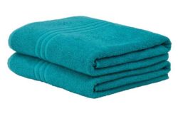 ColourMatch Pair of Bath Sheets - Teal.